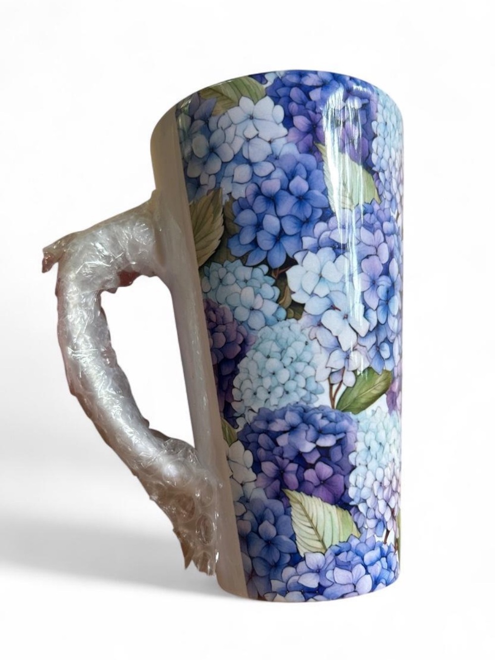 Blue Hydrangea Ceramic Travel Mug by